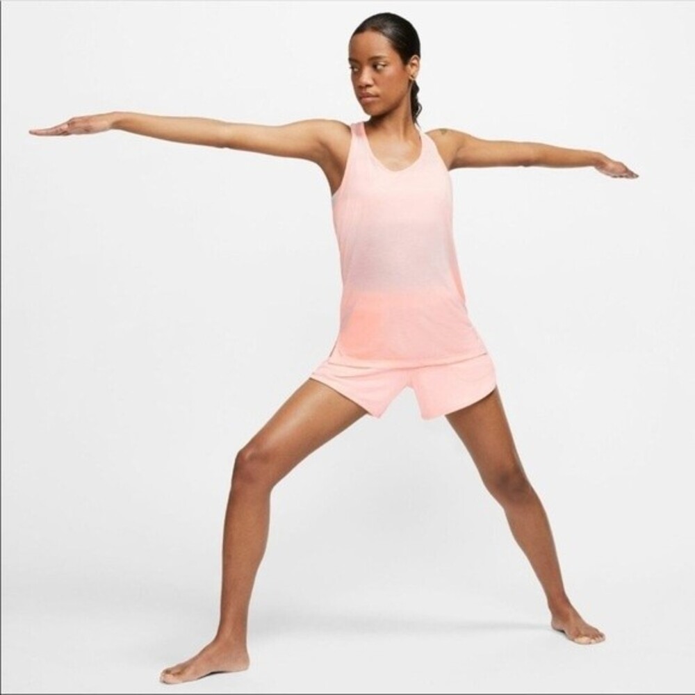 Nike Dri-fit Yoga Running Training Athletic Workout Tank Top Coral Light Pink XS